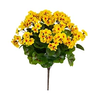 19" UV Resistant Artificial Geranium Bush (Indoor/Outdoor) - Set of 3