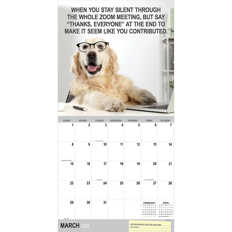 2026 Desk Dogs Wall Calendar