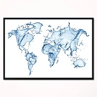 Designart - World Map Water Splash