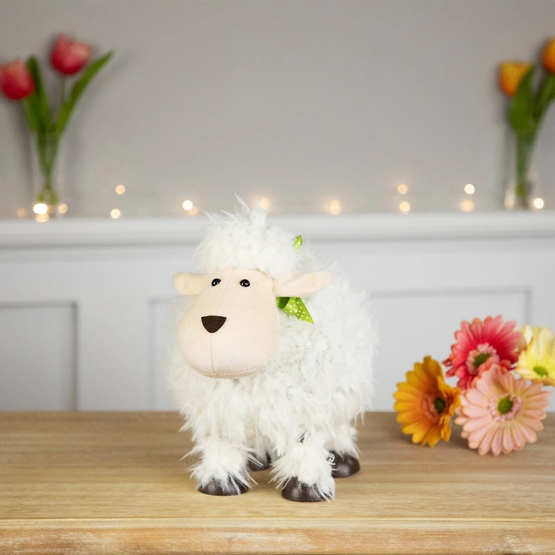 8.25" White Bouncing Sheep Easter Figure