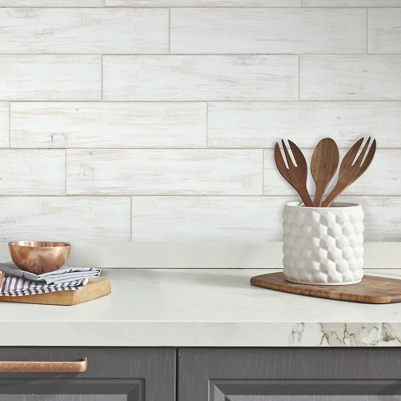 RoomMates White & Light Blue Shiplap Wood Plank Peel & Stick Giant Wall Decals