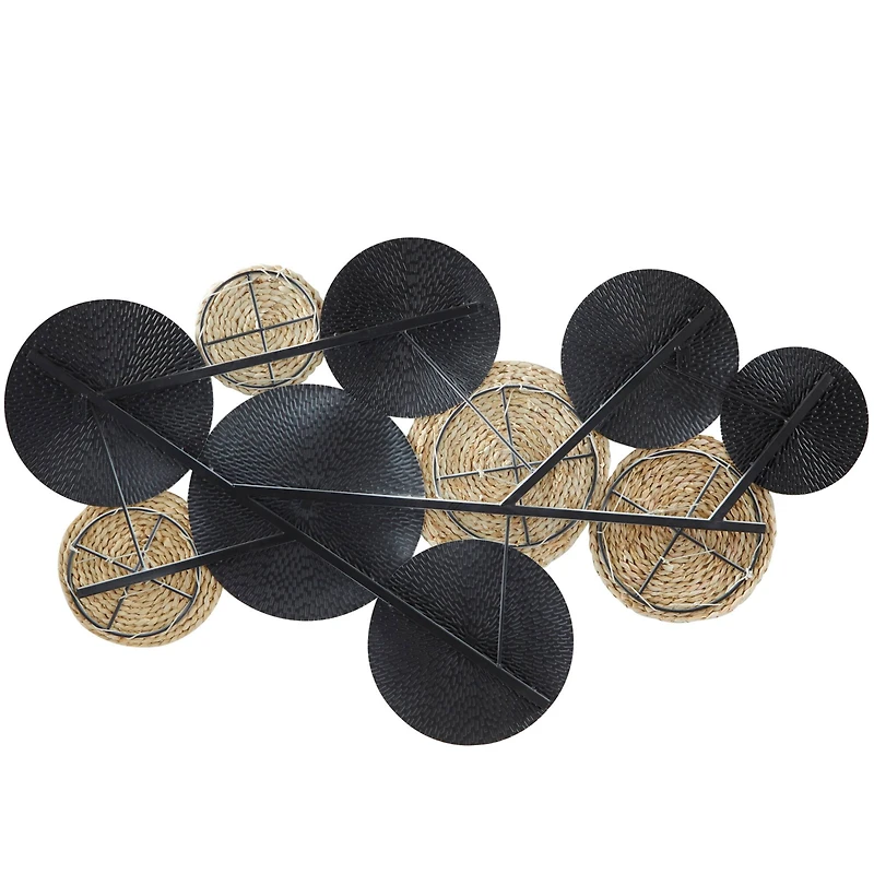 The Novogratz White Metal Rope Design Plate Wall Decor with Textured Pattern 44" x 1" x 26"