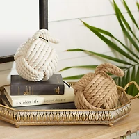 14" Jute Coastal Rope Sculpture Set