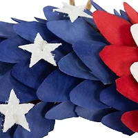 15" Petals & Stars Wooden Americana Wreath
