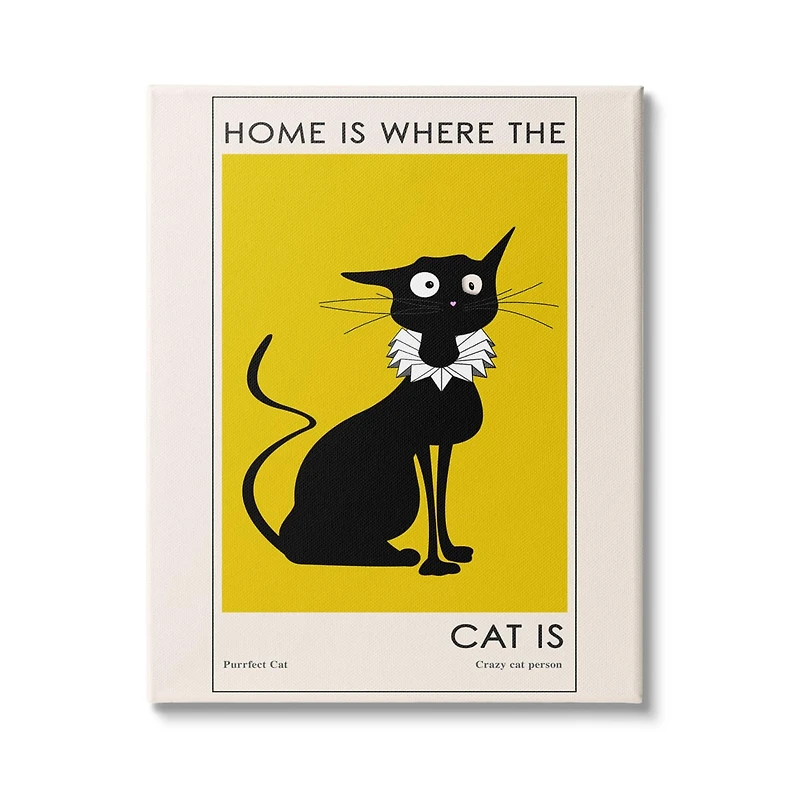 Stupell Industries Home's Where Cat Is Phrase Funny Fashion Feline Canvas Wall Art