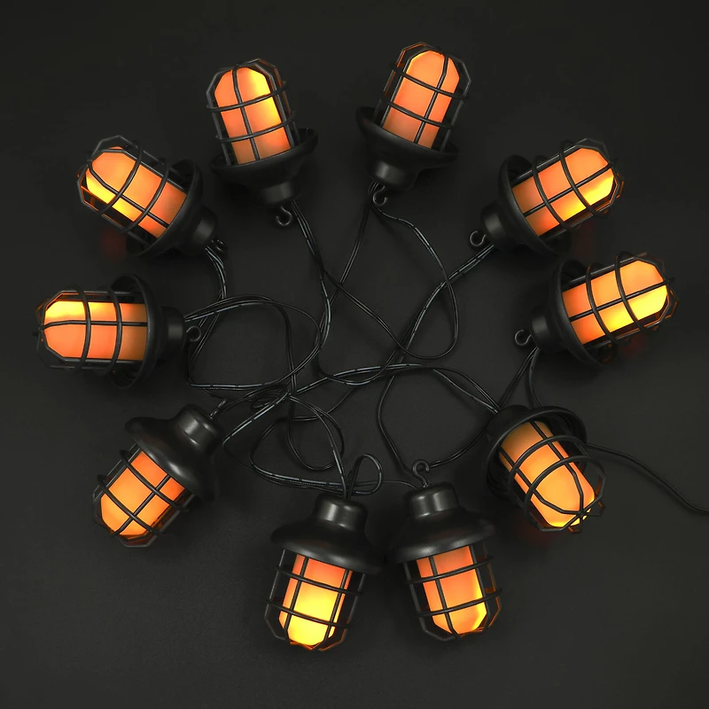 10ct. Orange Flickering LED Solar String Lights by Ashland®