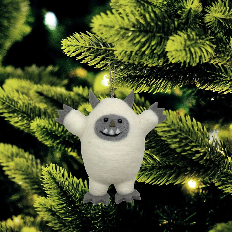 5.5" White Yeti Felt Ornament by Ashland®