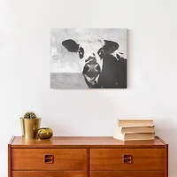 Monochromatic Cow 11" x 14" Canvas Wall Art
