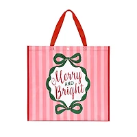 19.75" Pink Merry & Bright Reusable Tote by Celebrate It™