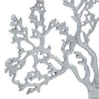 19" Silver Aluminum & Wood Tree-Inspired Contemporary Sculpture