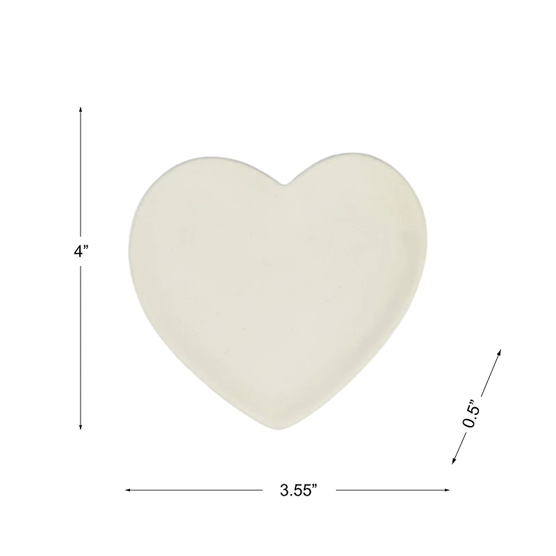 4" White Ceramic Heart Trinket Tray by Make Market®