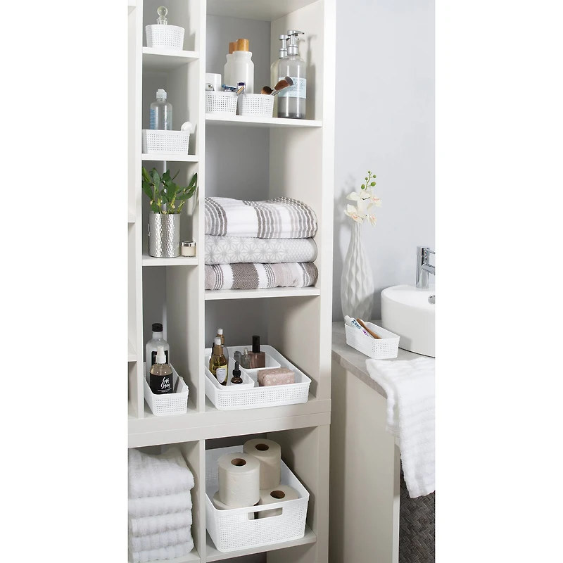 Simplify White Square Organizing Baskets, 6ct.