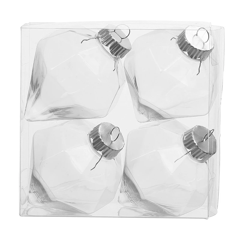 4.25" DIY Clear Plastic Diamond Ornaments, 4ct. by Make Market®