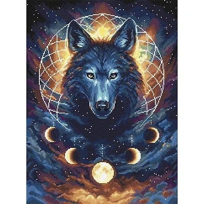 LetiStitch Dream Catcher Wolf Counted Cross Stitch Kit