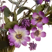 20" Garden Accents Purple Daisy Wreath