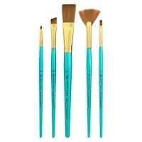 Royal & Langnickel® Menta™ Angular & Fan Synthetic Acrylic 5 Piece Brush Set