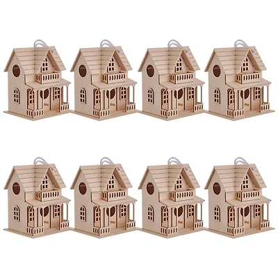 8 Pack: Wood Mini Birdhouse by Make Market®