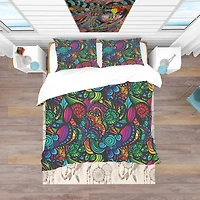 Designart 'Mosaic Pattern with Flowers' Bohemian & Eclectic Bedding Set