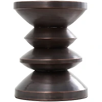 18" Copper Metal Art Deco Inspired Accent Table