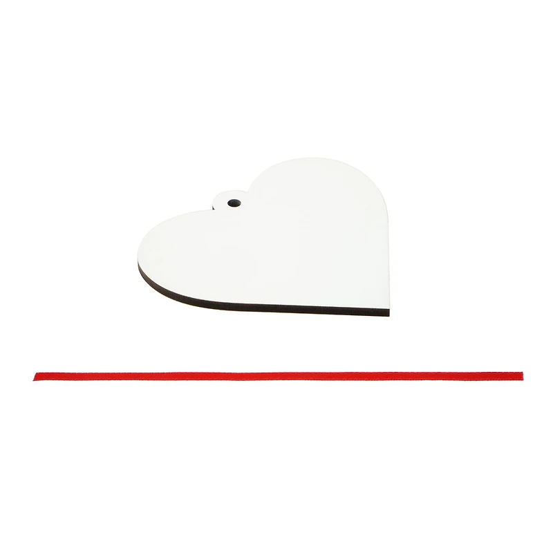 3.5" Heart Hardboard Sublimation Ornaments, 5ct. by Make Market®