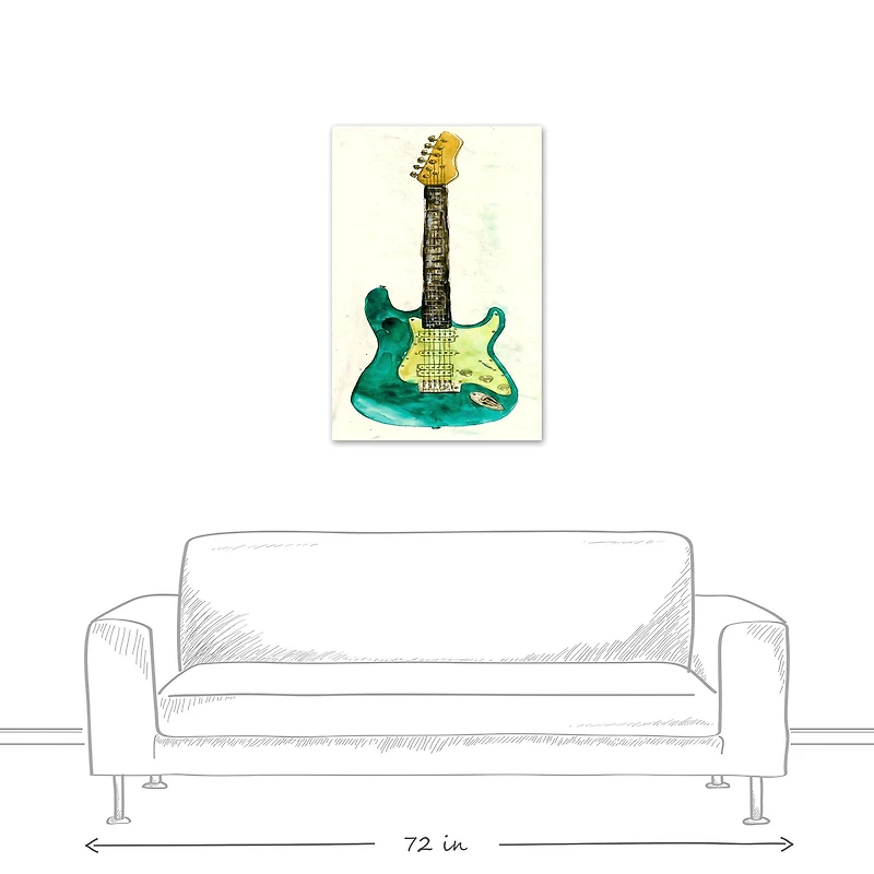 Bright Guitar 24" x 36" Canvas Wall Art