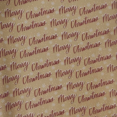 Merry Christmas Kraft Premium Gift Wrap by Celebrate It™