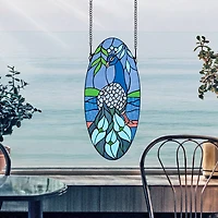 24" Majestic Peacock Oval Stained Glass Window