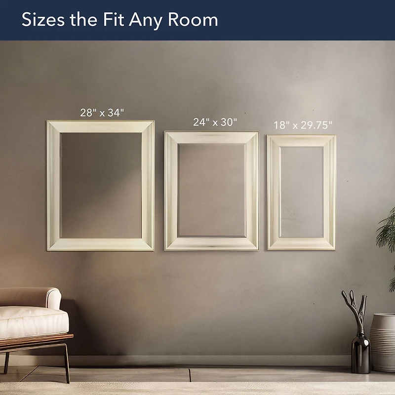 Head West 29.5" Traditional Brushed Nickel Framed Wall Vanity Mirror