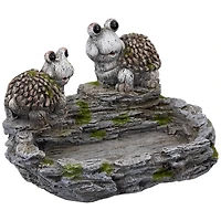 11.75" Turtle Couple Outdoor Garden Bird Bath