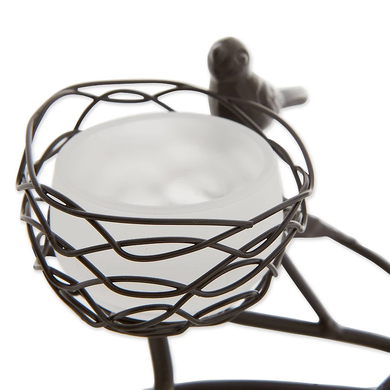 11" Triple Tealight Birdies Candle Holder