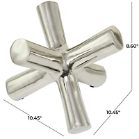 10.5" Silver Aluminum Jack Abstract Sculpture