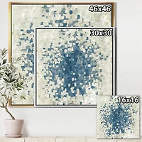 Designart - Geometric Blue Spots - Modern & Contemporary Framed Canvas