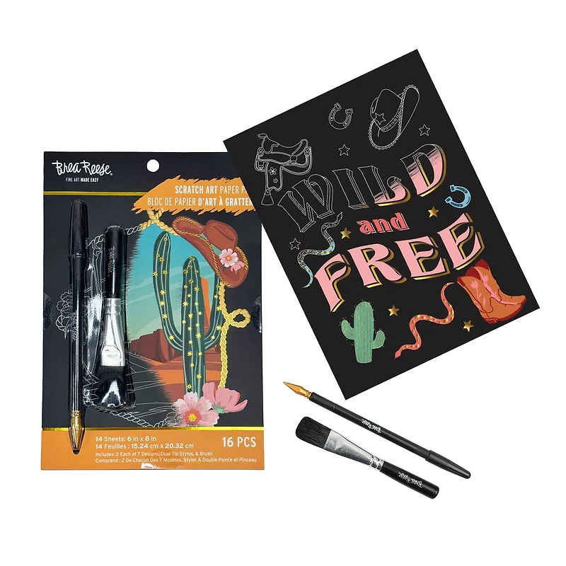 Brea Reese™ 6" x 8" Howdy Cowgirl Scratch Art Paper Pad