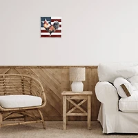 Stupell Industries Americana Rooster Single Star United States Flag Wall Plaque Art