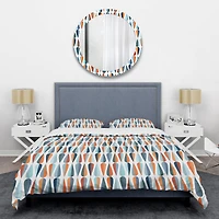 Designart Retro Abstract Drops V Mid-Century Duvet Cover Set