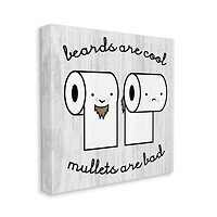 Stupell Industries Beards Vs. Mullets Toilet Paper Bathroom Humor Expression Canvas Wall Art