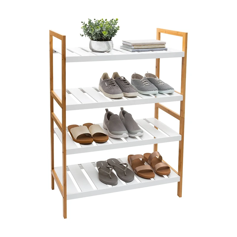 Organize It All Sonora Bamboo 2-Tier Stackable Shoe Racks, 2ct.