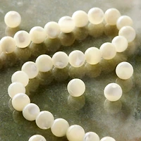 White Mother of Pearl Round Beads by Bead Landing™, 6mm