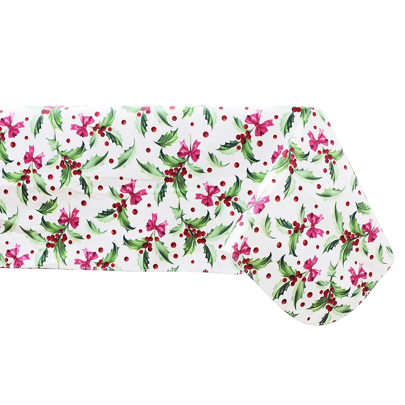 52" x 70" Holly & Bows Tablecloth by Celebrate It™