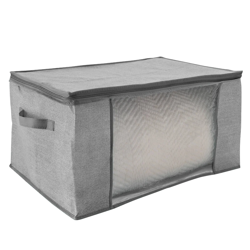 Simplify Heather Gray 2 Blanket Storage Bag Set