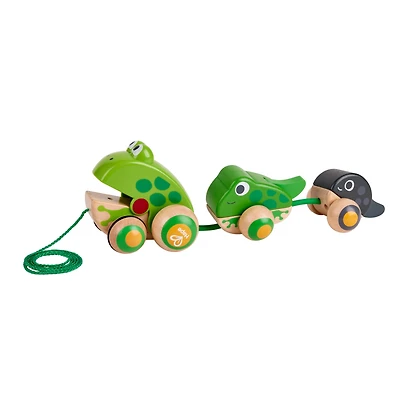 Hape Pull-Along Frog Family Wooden Toddler Toy