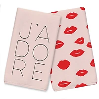 J'adore Lips Tea Towel Set of 2
