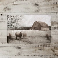 Neutral Barn and Cows Floor Mat