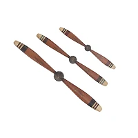 Red Metal Propeller Industrial Wall Décor Set