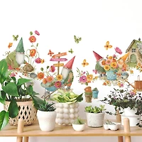 RoomMates Lisa Audit Garden Gnomes Peel & Stick Wall Decal Set