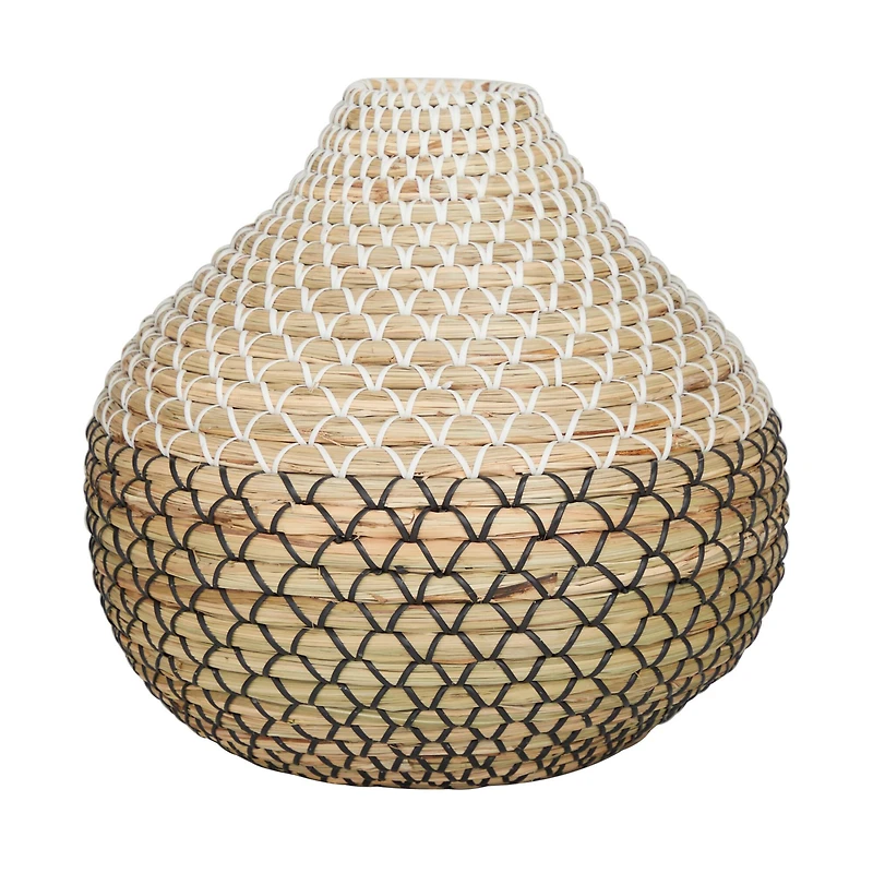 Brown Seagrass Handmade Woven Vase 14" x 14" x 13"