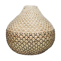 Brown Seagrass Handmade Woven Vase 14" x 14" x 13"