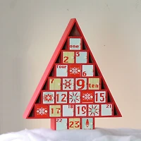 14.5" Red Tree Shaped Christmas Advent Calendar Decoration