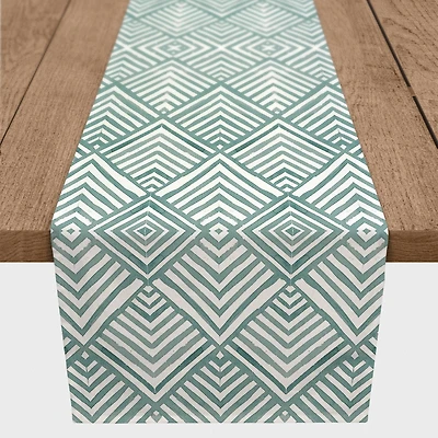 72" Watercolor Diamond Cotton Twill Runner