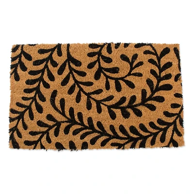DII® J&M Black Ferns Vinyl Back Coir Doormat
